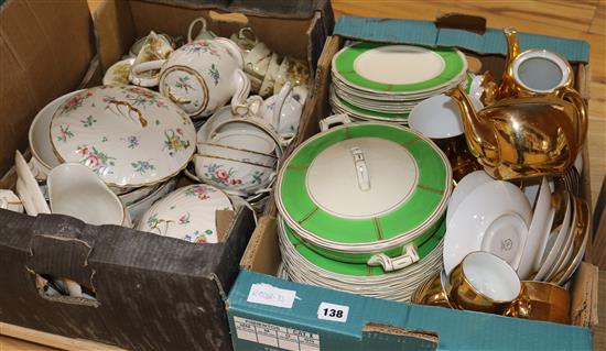 A quantity of mixed teawares including Doulton, Clarice Cliff and Grindley